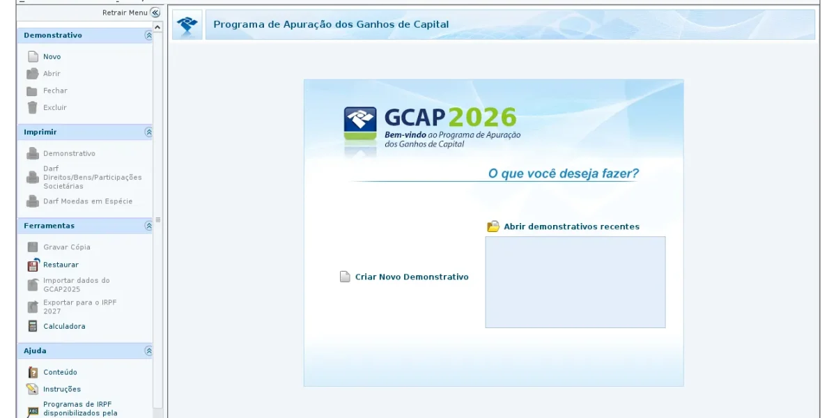 GCAP GANHO DE CAPITAL IRPF